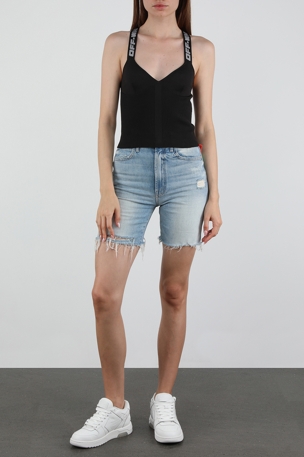 גופיית ריב עם רצועות לוגו